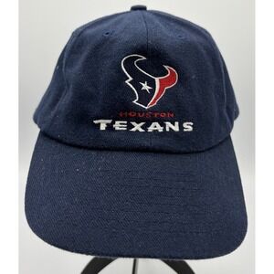 Vintage‎ Houston Texans Hat NFL Blue Gstorade Logo Cotton Strap back Headmost